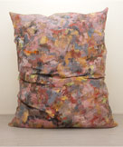 PINK PILLOW, 2001, acrylic on jute 88 x 70 x 60 in