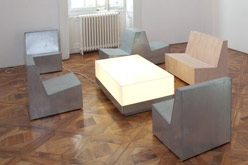 GLOW TABLE and CHAIRS, dimensions variable