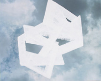 CLOUDY, 2010, aluminum paint on archival inkjet print, on stretched linen, 172 x 220 cm