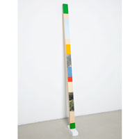 PROPPED, 2011, acrylic paint on archival inkjet print on wood, 58 x 2.5 x 16 inches