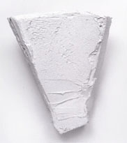 DEGREE, 1998, acrylic paint, concrete and glue on styrofoam, 21 x 20 x 10 in