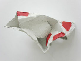 PUT, 2001, acrylic on cement, and glue on styrofoam, steel frame, 24.5 x 46 x 22 in