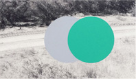 HERE, 2014, acrylic on archival inkjet print on stretched linen, 12 x 20.75 inches