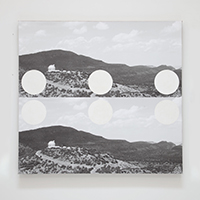 LAND & SKY, 2014, acrylic on archival inkjet print on stretched linen, 43.25 x 46.25 inches
