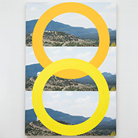 OBSERVATORY (RING!), 2015, acrylic dispersion on archival inkjet print sealed with urethane and uv varnish on stretched linen, 64.5 x 43.75 inches