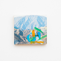 OVER HILLS, 2015, acrylic dispersion on archival inkjet print sealed with urethane and uv varnish on board, 9 x 8 inches