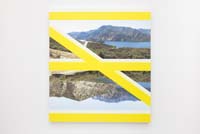 CROSSING (YELLOW), 2013, acrylic dispersion on archival inkjet print sealed with urethane and uv varnish on stretched linen, 49.5 X 44 inches